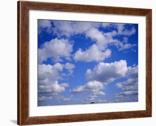 Blue Sky and Puffy White Clouds-Fraser Hall-Framed Photographic Print