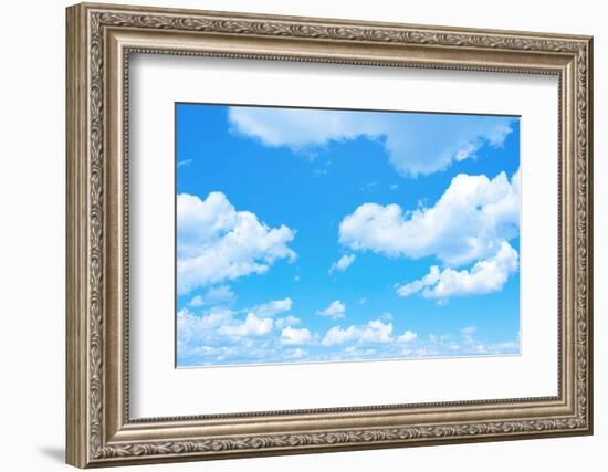 Blue Sky Background with a Tiny Clouds-Vitaliy Pakhnyushchyy-Framed Photographic Print