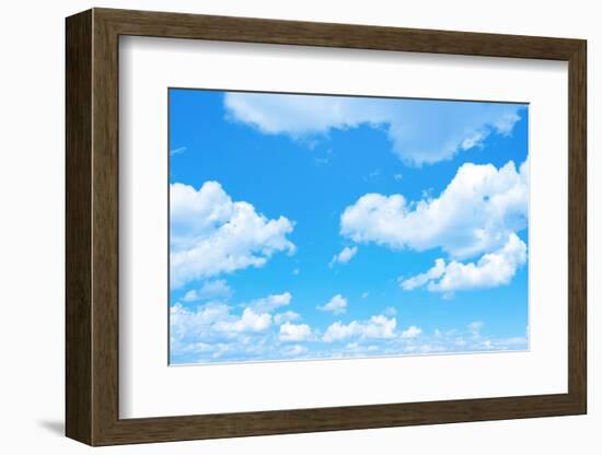 Blue Sky Background with a Tiny Clouds-Vitaliy Pakhnyushchyy-Framed Photographic Print