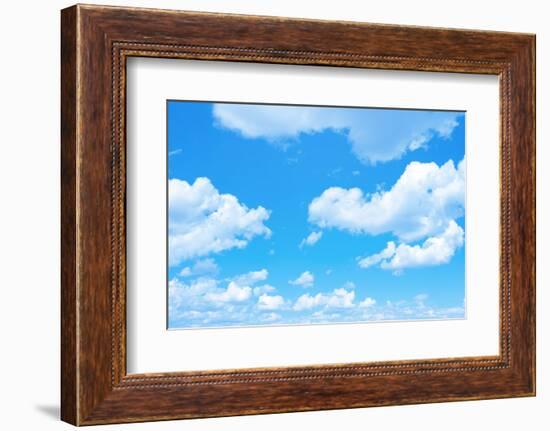 Blue Sky Background with a Tiny Clouds-Vitaliy Pakhnyushchyy-Framed Photographic Print