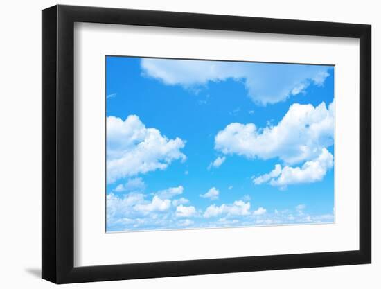 Blue Sky Background with a Tiny Clouds-Vitaliy Pakhnyushchyy-Framed Photographic Print