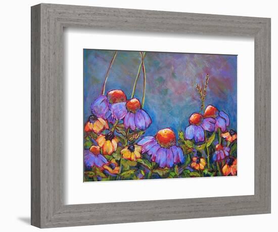 Blue Sky Coneflowers-Blenda Tyvoll-Framed Art Print