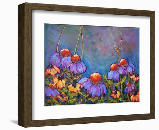 Blue Sky Coneflowers-Blenda Tyvoll-Framed Art Print