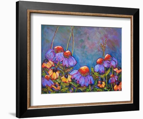 Blue Sky Coneflowers-Blenda Tyvoll-Framed Art Print