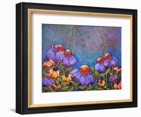 Blue Sky Coneflowers-Blenda Tyvoll-Framed Art Print