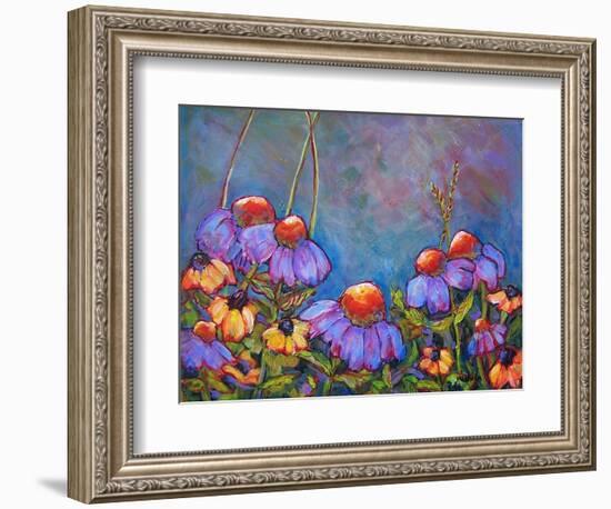 Blue Sky Coneflowers-Blenda Tyvoll-Framed Premium Giclee Print