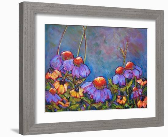 Blue Sky Coneflowers-Blenda Tyvoll-Framed Art Print