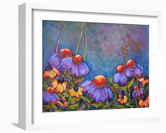 Blue Sky Coneflowers-Blenda Tyvoll-Framed Art Print