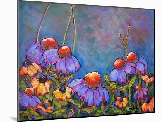 Blue Sky Coneflowers-Blenda Tyvoll-Mounted Art Print