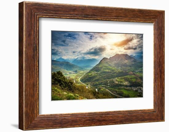 Blue Sky over Pyrenees Mountains-NejroN Photo-Framed Photographic Print