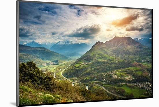 Blue Sky over Pyrenees Mountains-NejroN Photo-Mounted Photographic Print