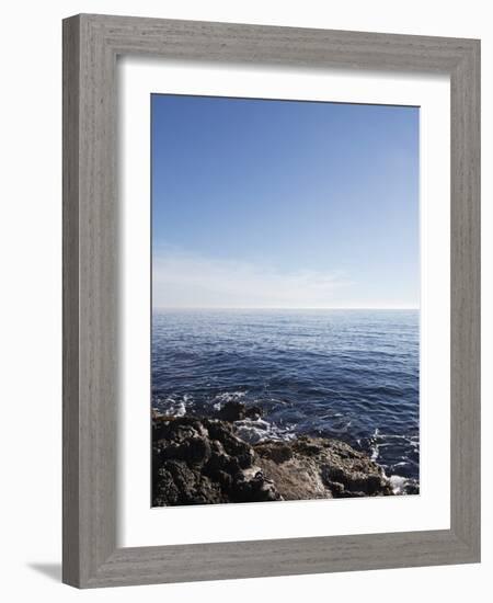 Blue Sky with Blue Sea and Rocks-Norbert Schaefer-Framed Photographic Print
