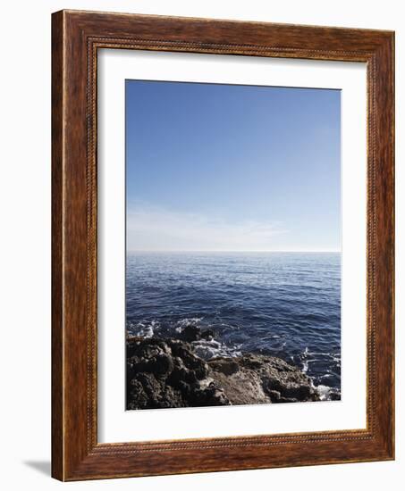 Blue Sky with Blue Sea and Rocks-Norbert Schaefer-Framed Photographic Print