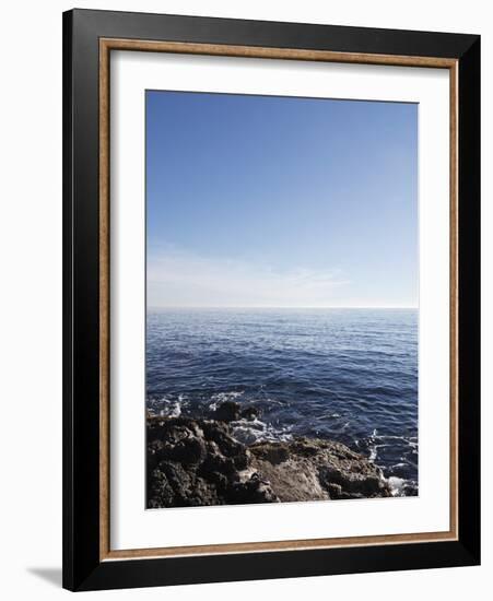 Blue Sky with Blue Sea and Rocks-Norbert Schaefer-Framed Photographic Print