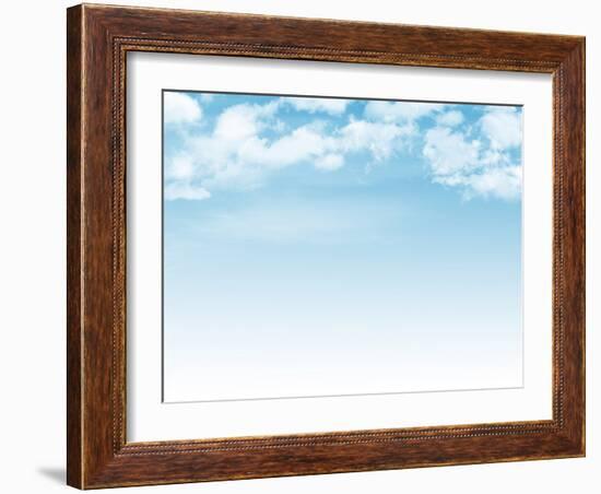 Blue Sky with Clouds Background-karandaev-Framed Photographic Print