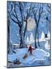 Blue Sledding Christmas-sylvia pimental-Mounted Art Print