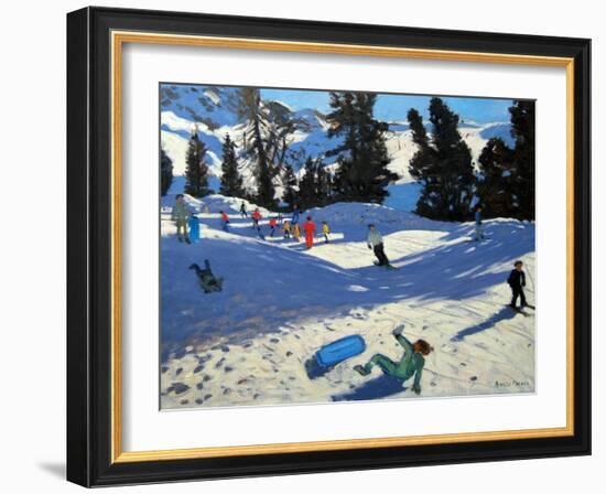 Blue Sledge, Belle Plagne-Andrew Macara-Framed Giclee Print