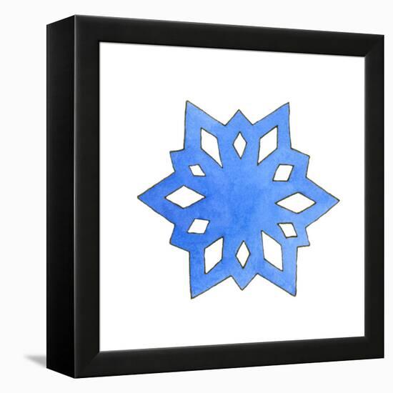 Blue Snowflake 1-Wendy Edelson-Framed Premier Image Canvas