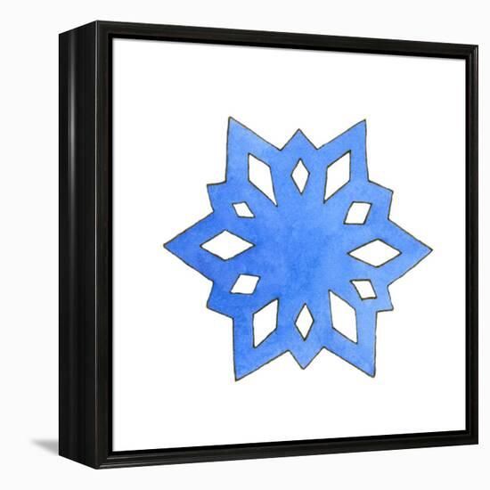 Blue Snowflake 1-Wendy Edelson-Framed Premier Image Canvas