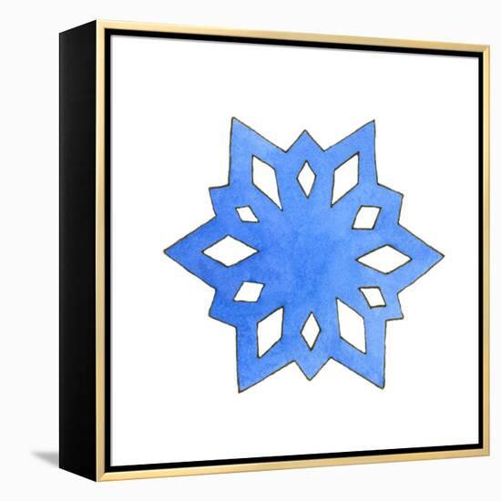 Blue Snowflake 1-Wendy Edelson-Framed Premier Image Canvas