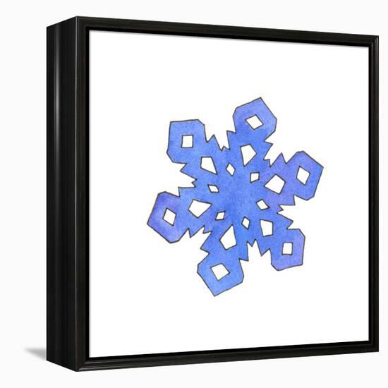 Blue Snowflake 2-Wendy Edelson-Framed Premier Image Canvas
