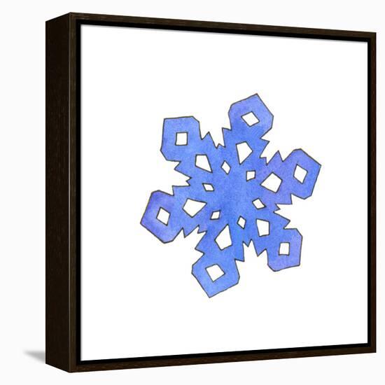 Blue Snowflake 2-Wendy Edelson-Framed Premier Image Canvas