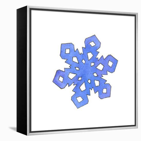 Blue Snowflake 2-Wendy Edelson-Framed Premier Image Canvas