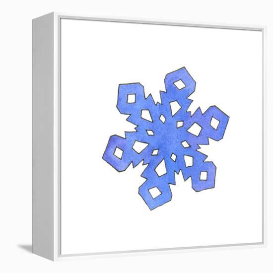 Blue Snowflake 2-Wendy Edelson-Framed Premier Image Canvas