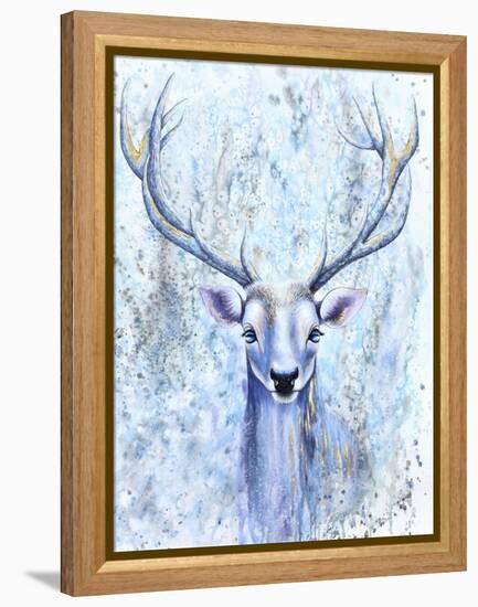 Blue Spirit Deer-Michelle Faber-Framed Premier Image Canvas