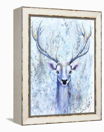 Blue Spirit Deer-Michelle Faber-Framed Premier Image Canvas