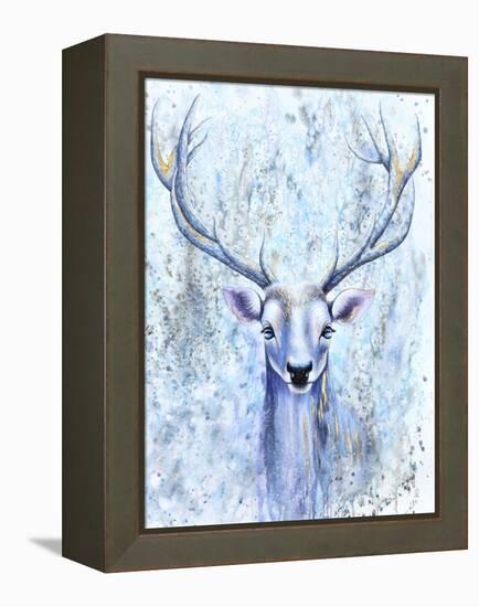 Blue Spirit Deer-Michelle Faber-Framed Premier Image Canvas