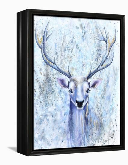 Blue Spirit Deer-Michelle Faber-Framed Premier Image Canvas