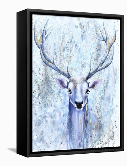 Blue Spirit Deer-Michelle Faber-Framed Premier Image Canvas