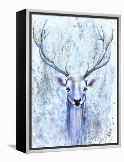 Blue Spirit Deer-Michelle Faber-Framed Premier Image Canvas
