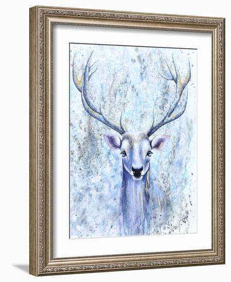 Blue Spirit Deer-Michelle Faber-Framed Giclee Print