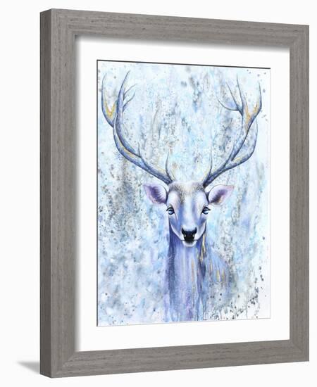 Blue Spirit Deer-Michelle Faber-Framed Giclee Print