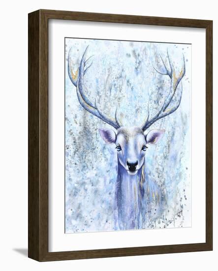 Blue Spirit Deer-Michelle Faber-Framed Giclee Print