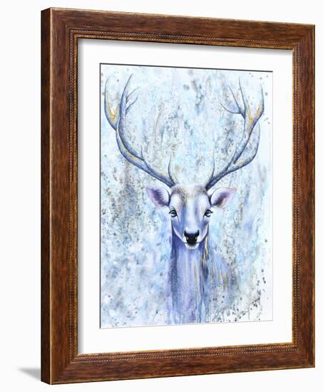 Blue Spirit Deer-Michelle Faber-Framed Giclee Print