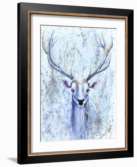 Blue Spirit Deer-Michelle Faber-Framed Giclee Print