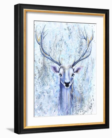 Blue Spirit Deer-Michelle Faber-Framed Giclee Print