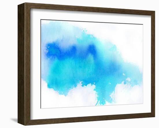 Blue Spot, Watercolor Abstract Hand Painted Background-katritch-Framed Art Print