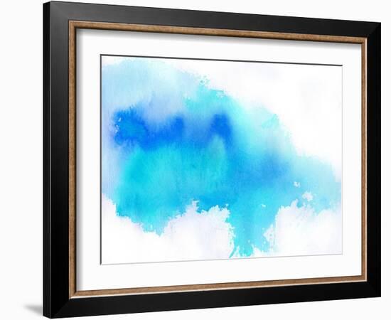 Blue Spot, Watercolor Abstract Hand Painted Background-katritch-Framed Art Print