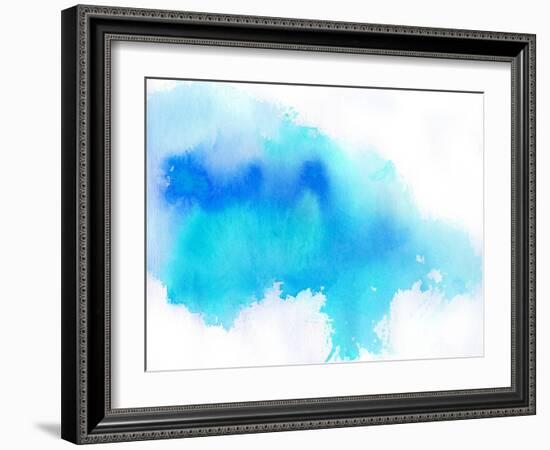 Blue Spot, Watercolor Abstract Hand Painted Background-katritch-Framed Art Print