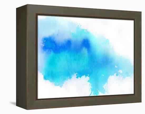 Blue Spot, Watercolor Abstract Hand Painted Background-katritch-Framed Stretched Canvas