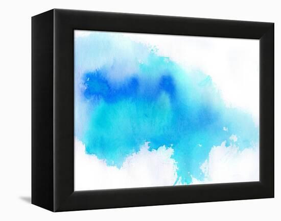 Blue Spot, Watercolor Abstract Hand Painted Background-katritch-Framed Stretched Canvas