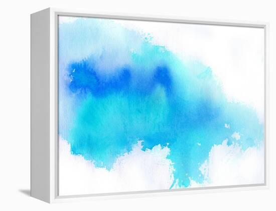 Blue Spot, Watercolor Abstract Hand Painted Background-katritch-Framed Stretched Canvas