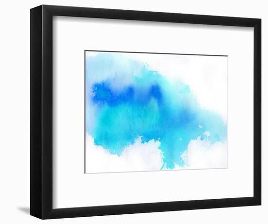 Blue Spot, Watercolor Abstract Hand Painted Background-katritch-Framed Art Print