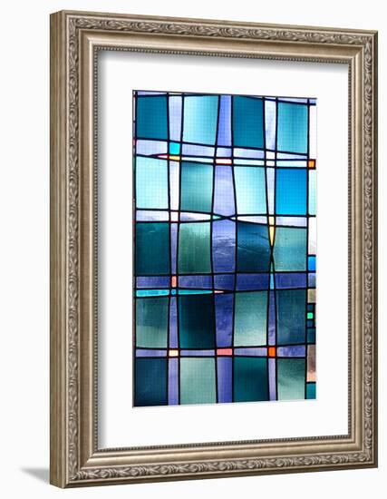 Blue Square Background-meunierd-Framed Photographic Print