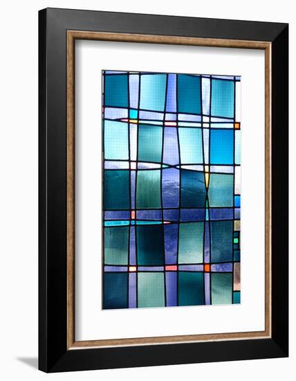 Blue Square Background-meunierd-Framed Photographic Print