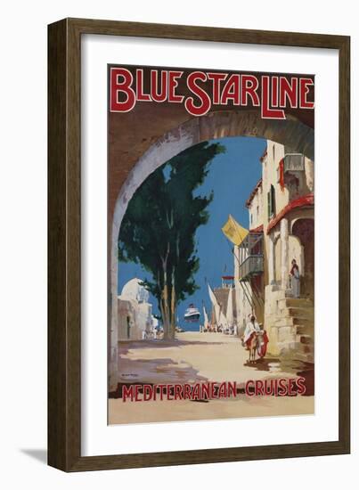 Blue Star Line, Mediterranean Cruises-Maurice Randall-Framed Giclee Print